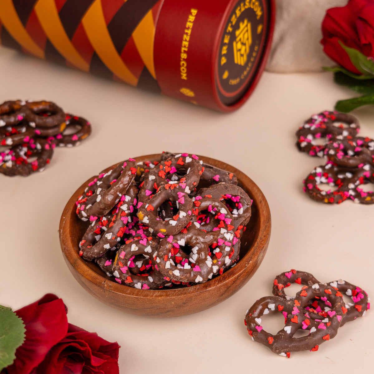 Valentine's Day Fudge Pretzel Gift Box