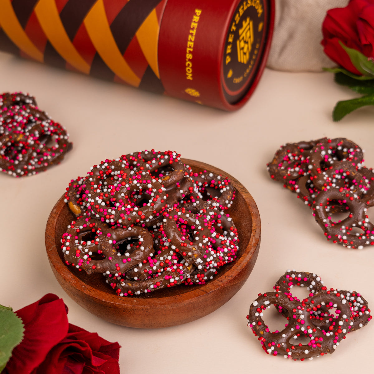 Valentine's Day Fudge Pretzel Gift Box