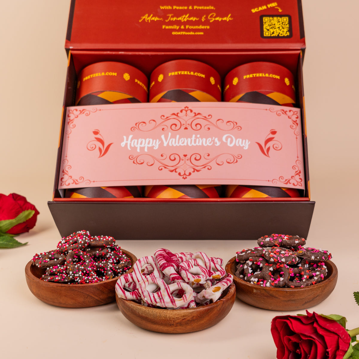 Valentine's Day Fudge Pretzel Gift Box