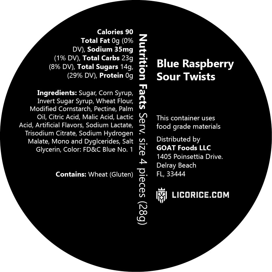 Blue Raspberry Sour Twists Licorice